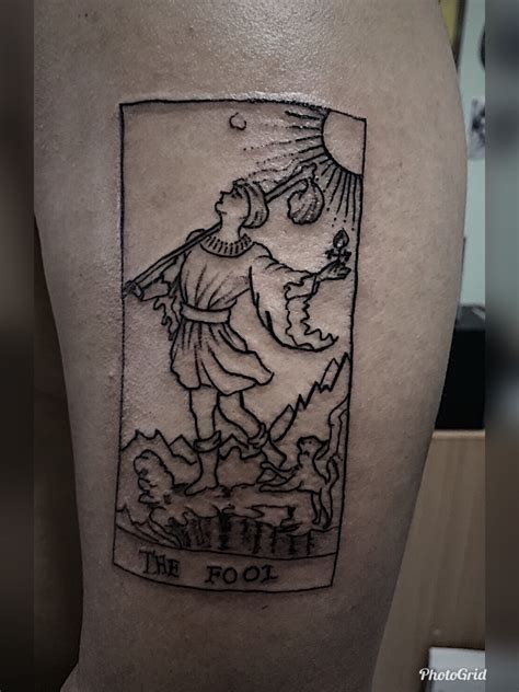 the fool tattoo|minimalist tarot tattoo.